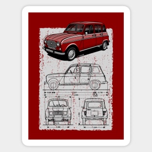 The super cool French classic car Sticker